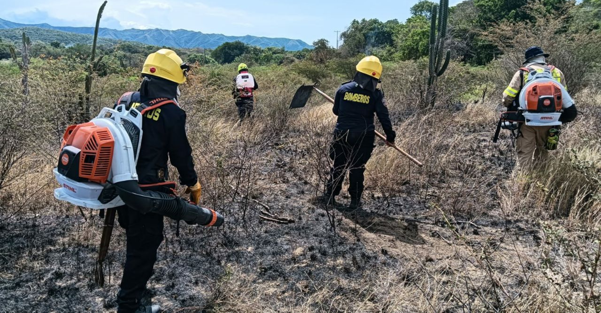 Cuerpo de Bomberos atendió incendio forestal en la vereda Camellón, sector La Abeja Brava