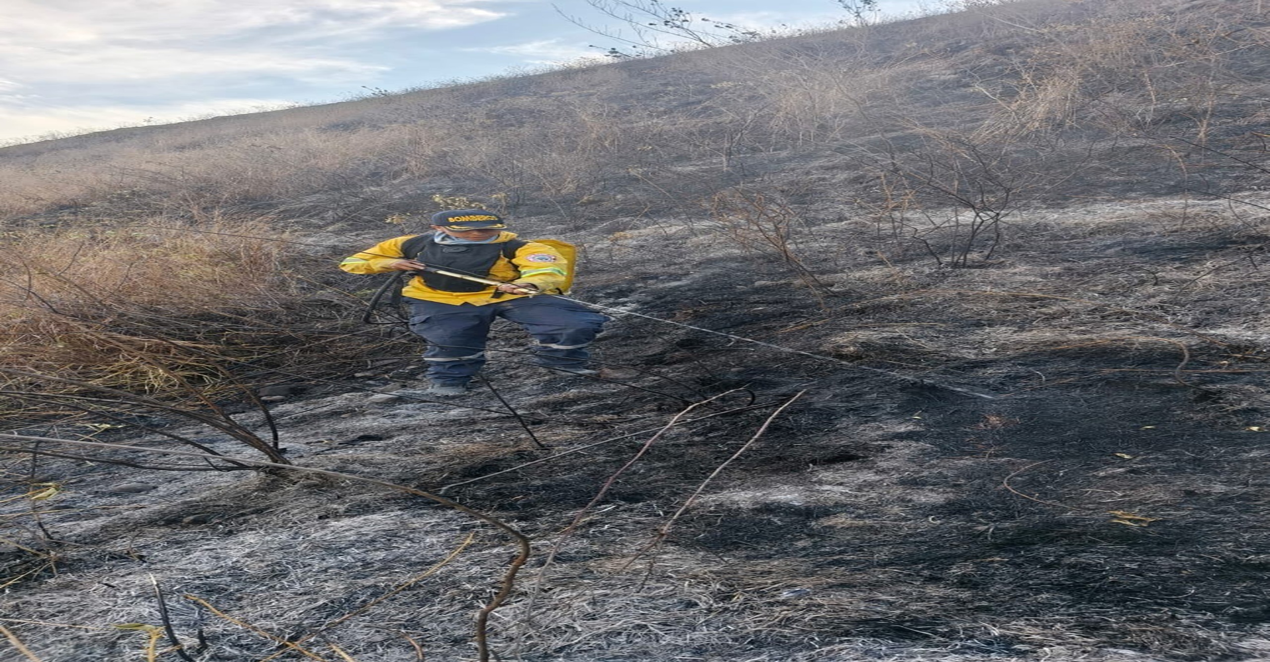 Bomberos de Nariño atienden emergencia por  incendio forestal en el municipio de Policarpa en el departamento de Nariño