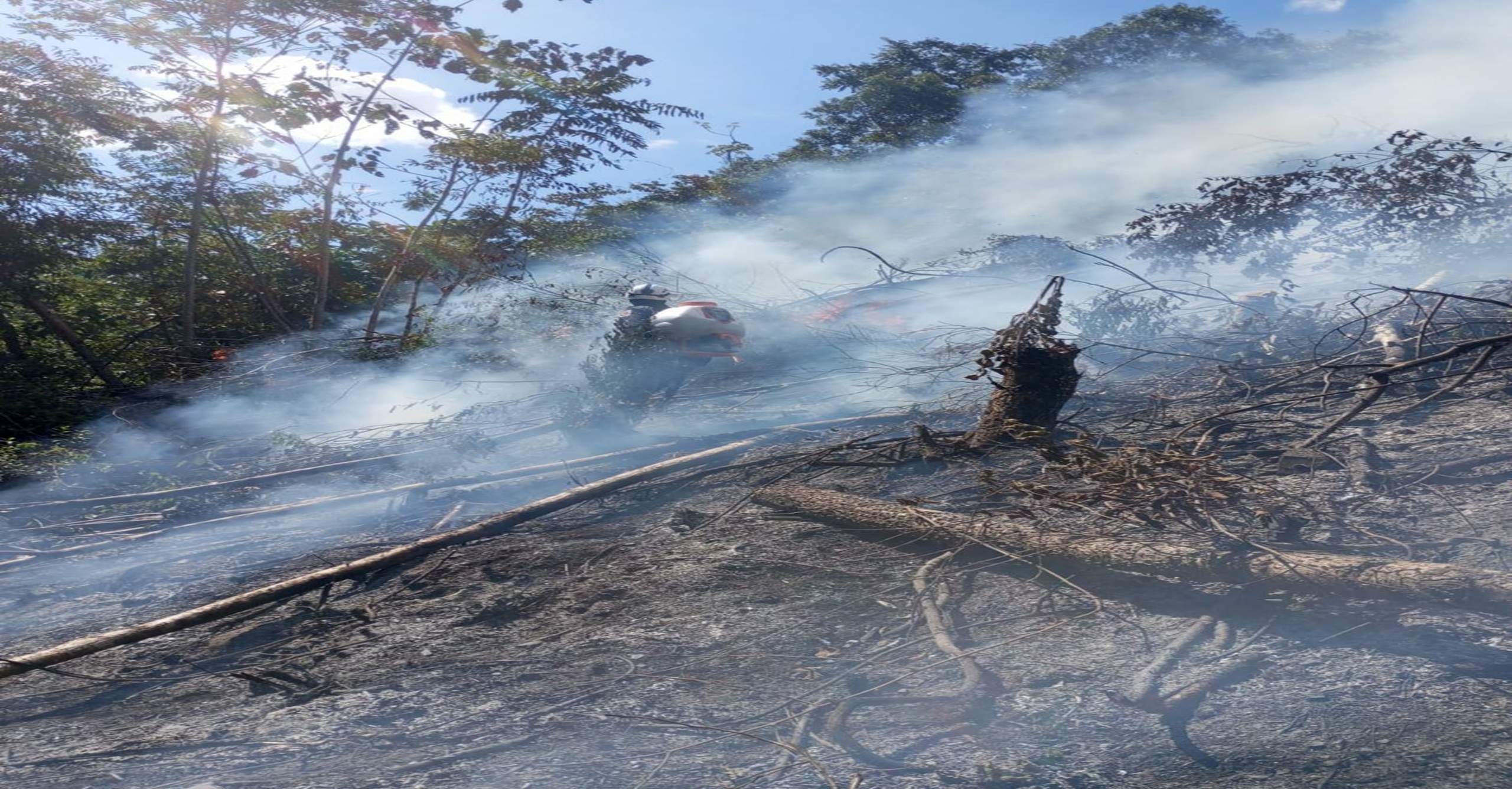Bomberos de Muzo liquidan incendio forestal que afectó tres hectáreas de vegetación nativa en Boyacá