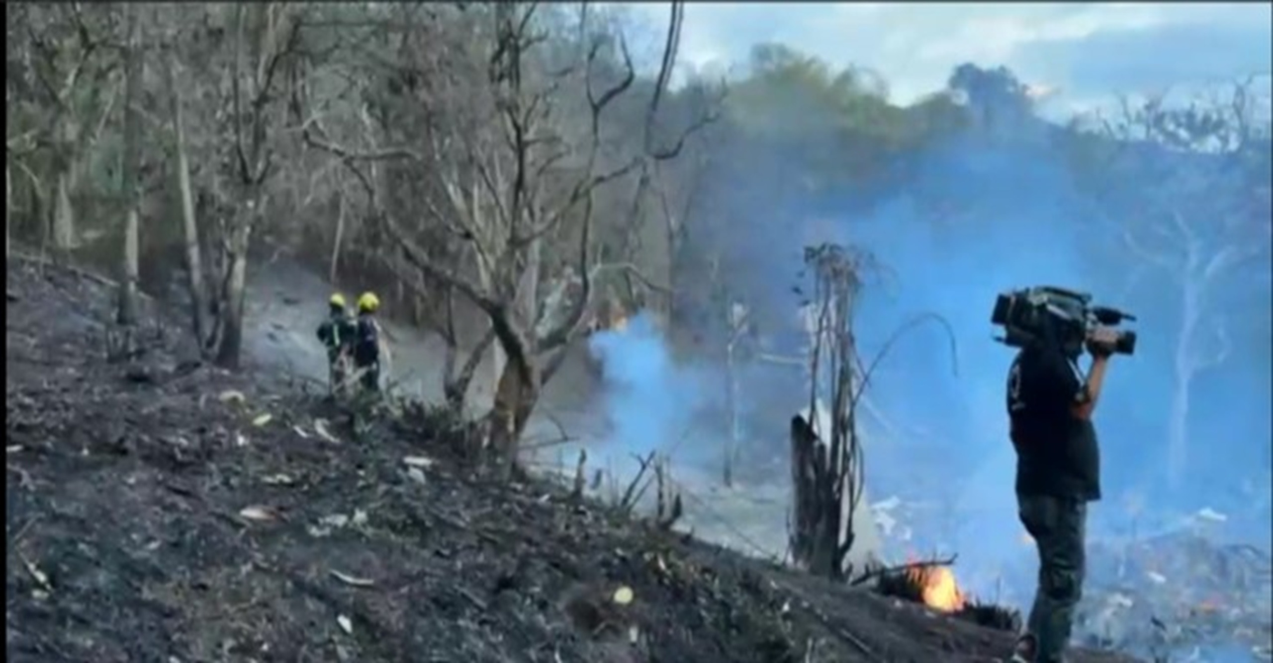 Incendio estructural y forestal en Montebello fue controlado por Bomberos de Cali