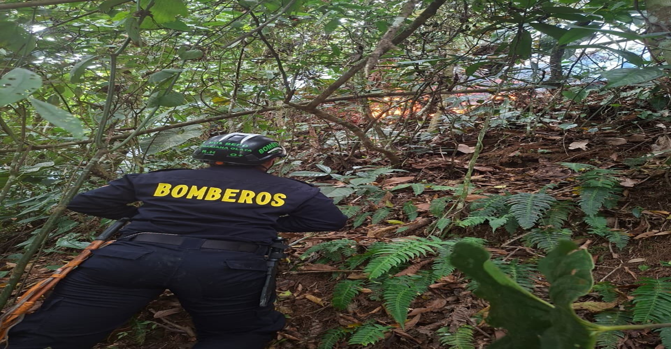 Tres unidades bomberiles liquidaron incendio forestal en la vereda Cerritos